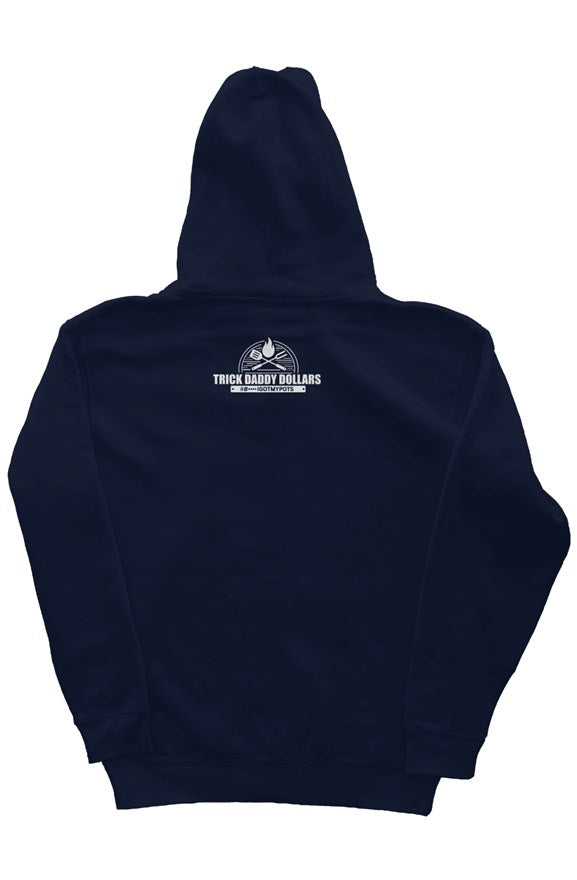 Blue heavyweight pullover hoodie