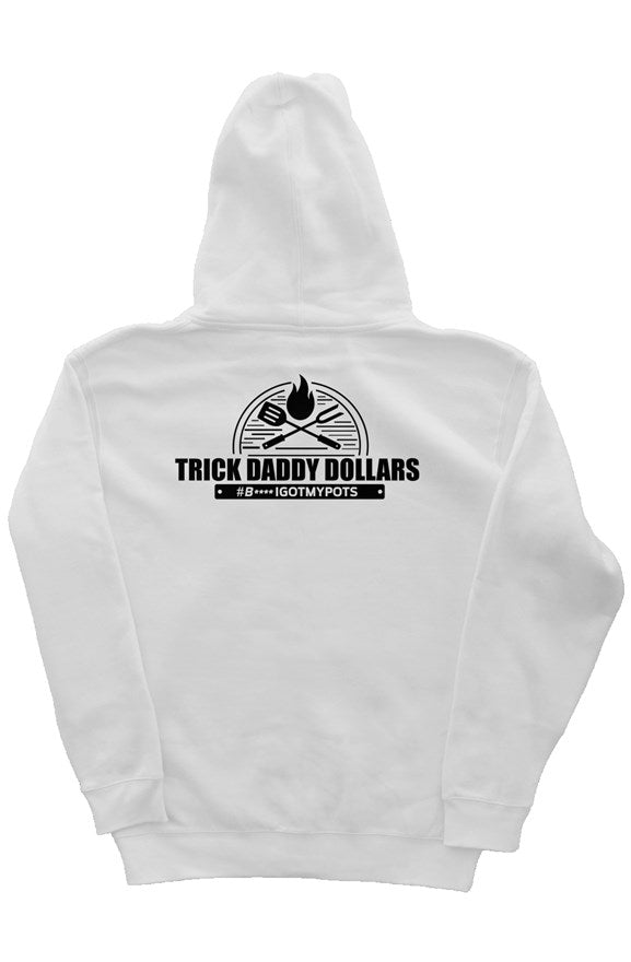 White heavyweight pullover hoodie